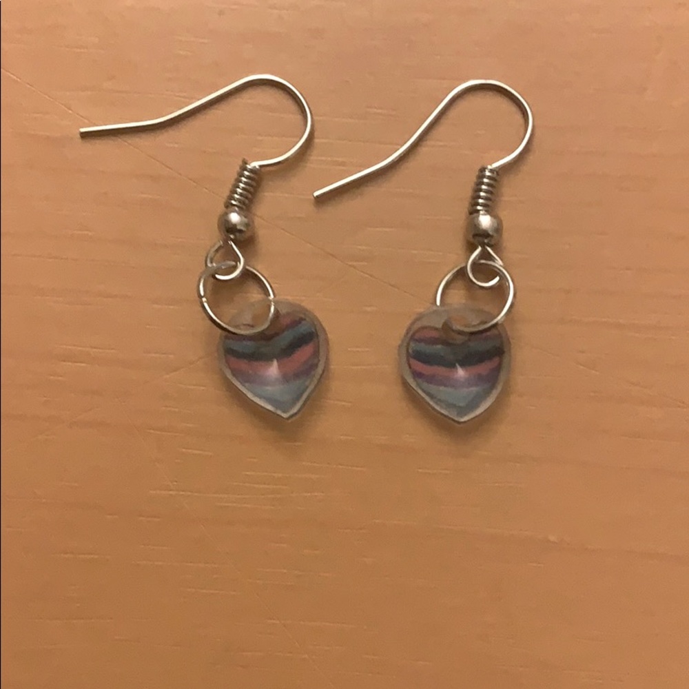 Heart colored earrings